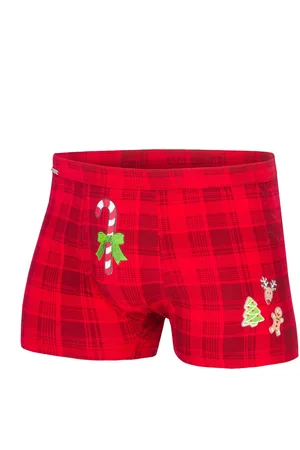 Cornette Boxerky Candy Cane 017/42 Merry Christmas Red