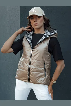 D-Street Kamizelka pikowana damska ICONVEST kamelowa