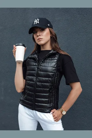 D-Street Kamizelka pikowana damska STYLISHZ czarna