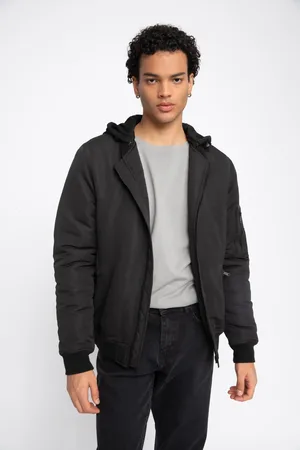 DeFacto Water Repellent Jacket Slim Fit Slim Cut Hooded Zippered Double Pocket