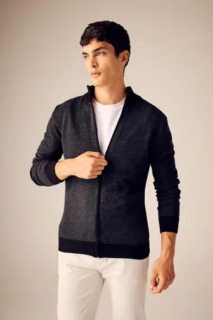DeFacto Standard Fit Regular Cut Stand Collar Zippered Knitwear Cardigan