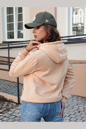 D-Street Bluza damska BASIC z kapturem kamelowa