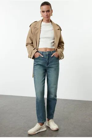 Trendyol Blue High Waist Comfort Mom Jeans
