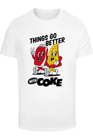 Merchcode Pánské tričko Things Go Better with Coke bílé