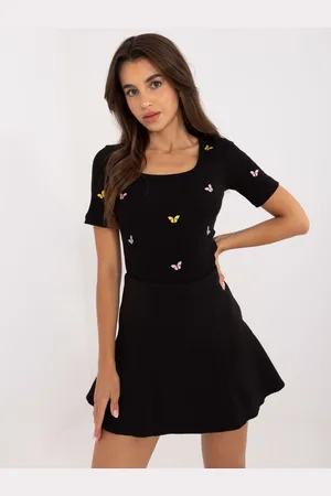 Factory Price Černá halenka s výšivkou