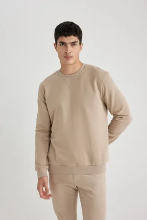 DeFacto Regular Fit Crew Neck Cotton Basic Plain Sweatshirt