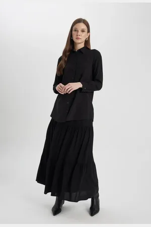 DeFacto Tie Waist Viscose Maxi Skirt