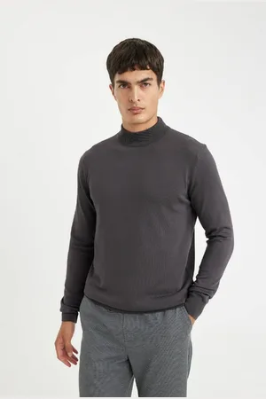 DeFacto Standard Fit Regular Cut Half Turtleneck Basic Plain Knitwear Sweater