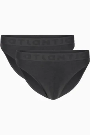 ATLANTIC Pánské bambusové slipy 2Pack - tmavě šedé