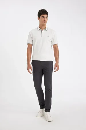 DeFacto Chino Canvas Trousers Slim Fit Slim Cut 4 Pocket Cotton Gabardine Flexible Skinny Leg