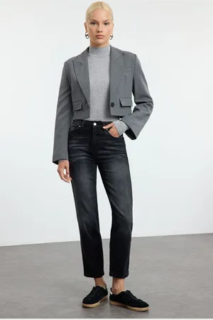 Trendyol Black High Waist Slim Mom Jeans