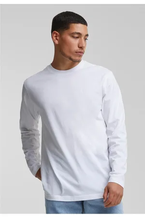 Urban classics Pánské triko s dlouhým rukávem Basic bílé