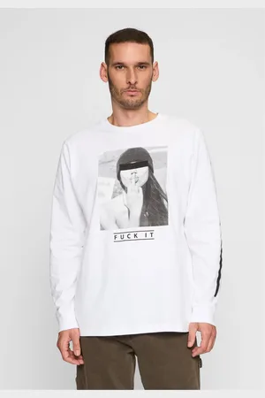 Mister Tee Pánské triko s dlouhým rukávem Fuck It bílé