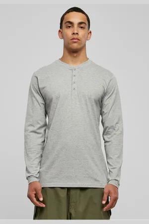 Urban classics Základní tričko Henley L/S šedé