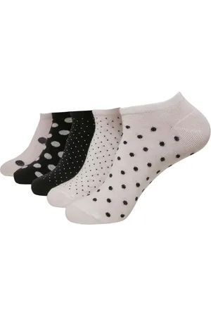 Urban classics No Show Socks Dots 5-balení bílá/černá
