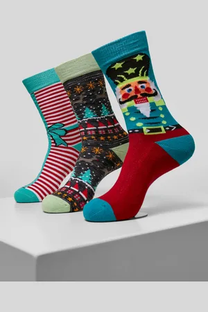 Urban classics Vánoční ponožky Christmas nutcracker - 3-Pack multicolor