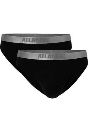 ATLANTIC Pánské slipy z Pima bavlny 2Pack - černé