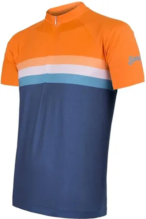 Sensor Pánský dres Cyklo Summer Stripe Blue/Orange