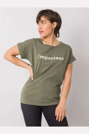 Fancy Khaki tričko s vyšitým textem