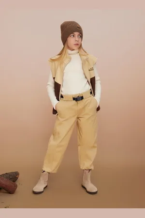 DeFacto Girl Slouchy Fit Straight Leg Gabardine Trousers