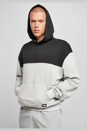 Urban classics Upper Block Hoody světlá asfaltová/černá