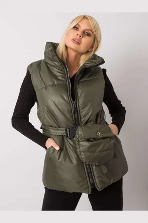 Ex moda Péřová vesta Khaki Effie