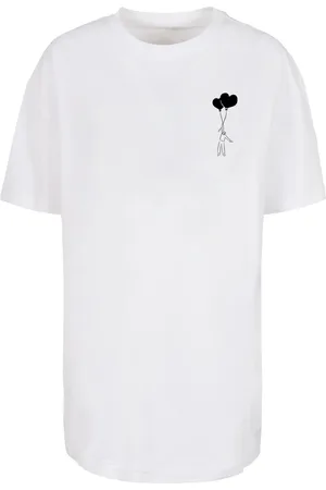Merchcode Dámské tričko Love In The Air Oversized Boyfriend bílé