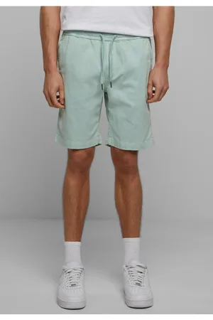 Urban classics Pánské kraťasy Stretch Twill 2-Pack - máta+černá