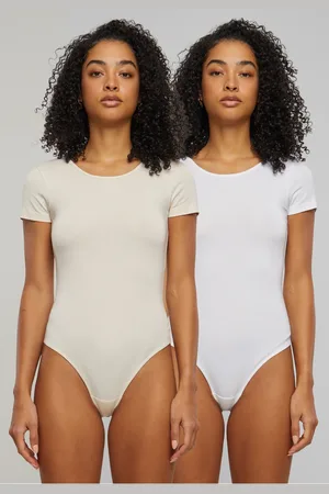 Urban classics Dámské body Organic Stretch Jersey - 2-Pack bílé+béžové