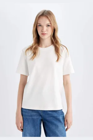 DeFacto Regular Fit Crew Neck Basic Plain Short Sleeve T-Shirt