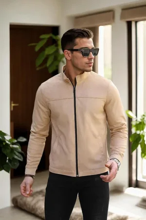 Dewberry 24285 Suede Mens Jacket-CREAM