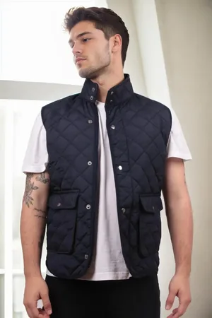 Dewberry 83925 Mens Vest with Side Pockets-NAVY