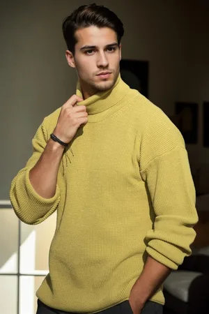 Dewberry 18701 Turtleneck Mens Knitwear-GREEN