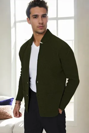 Dewberry 87095 Mens Knitwear Cardigan-Khaki