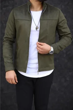 Dewberry 24285 Suede Mens Jacket-Khaki