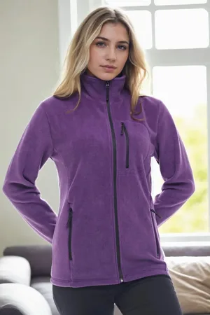 Dewberry 80514 Full Zipper Fleece Jacket-MOR