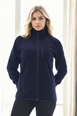Dewberry 80514 Full Zipper Fleece Jacket-NAVY BLUE