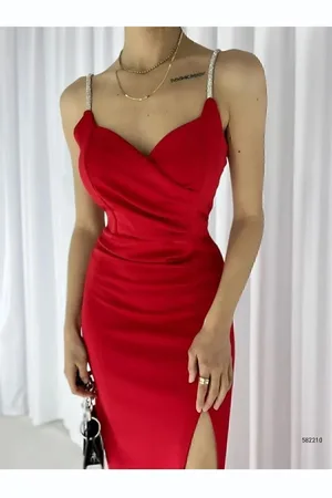 Dewberry 40291 Evening Engagement Wedding Graduation Dress-RED