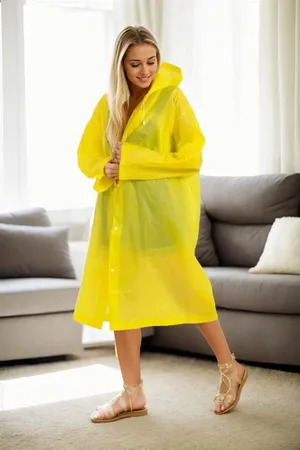 Dewberry 89762 Waterproof Windproof Womens Raincoat-YELLOW