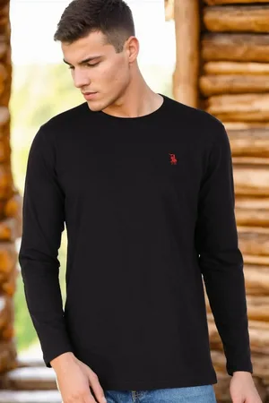 Dewberry T8588 BIKE COLLAR LONG SLEEVE T-SHIRT-BLACK-2