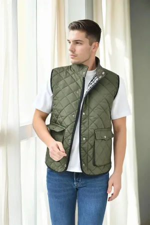 Dewberry 83925 Mens Vest with Side Pockets-Khaki