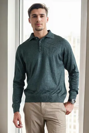 Dewberry 28296 Polo Neck Mens Knit Sweater-NEFTİ