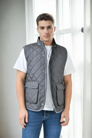 Dewberry 83925 Mens Vest with Side Pockets-GREY