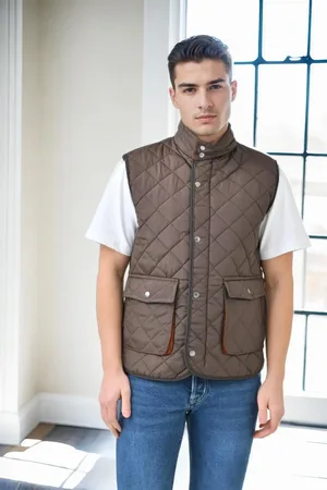 Dewberry 83925 Mens Vest with Side Pockets-KAHVE
