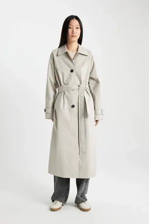 DeFacto DFC - Regular Fit Belted Long Trench Coat
