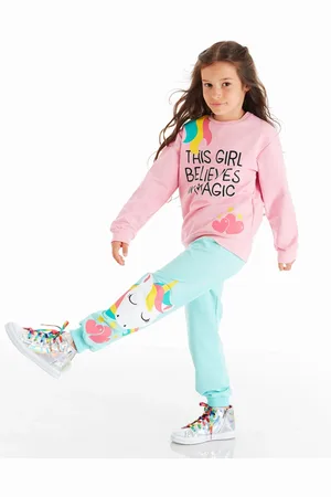 Denokids Dívčí tepláková souprava CFF-20S1-113/Mint, Pink