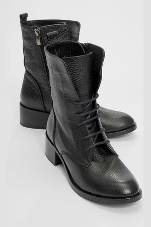 LuviShoes 1190 Black Leather Women