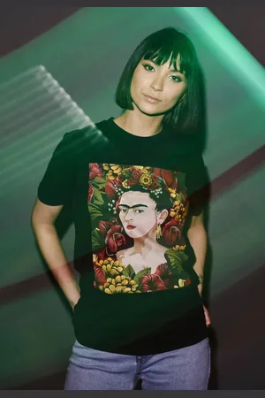 Merchcode Dámské tričko Frida Kahlo Portrait černé