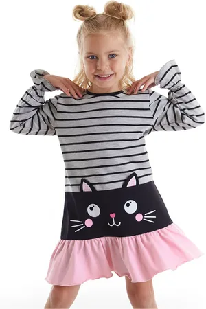 Denokids Dívčí šaty CFF-21K1-023/Pink, Gray