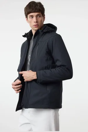 Trendyol Navy Blue Regular Fit Softshell Fleece Thick Winter Wind and Water Resistant Jacket